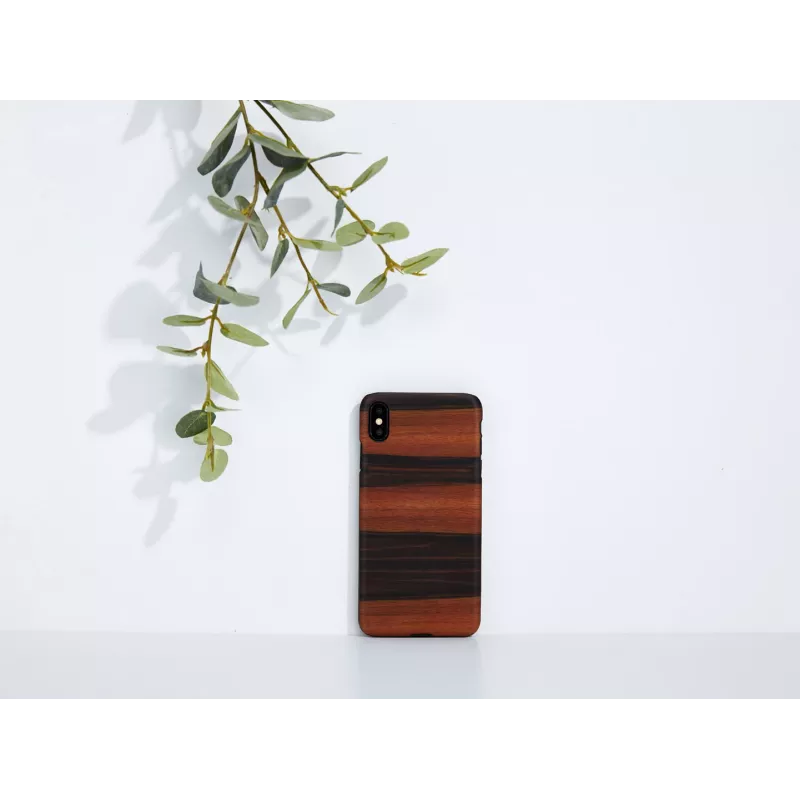 man and wood nutikorp iPhone XS Max jaoks — eebenmust, kaitsev kõva tagakaas