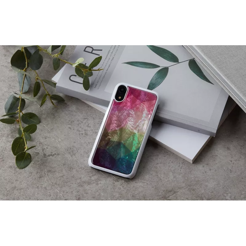 Nutitelefoni ümbris iKins iPhone XR jaoks – vee-lille disain, valge
