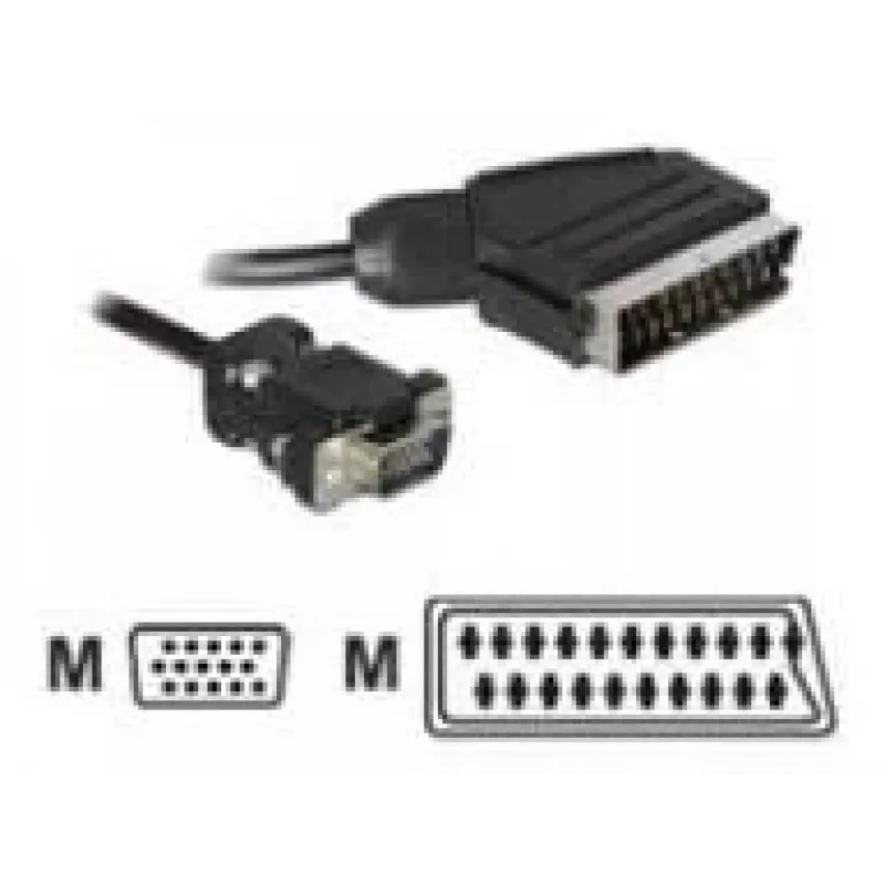 Video kaabli adapter DeLOCK 65028 SCART (21-kontaktiline) VGA-le (D-Sub) 2 m