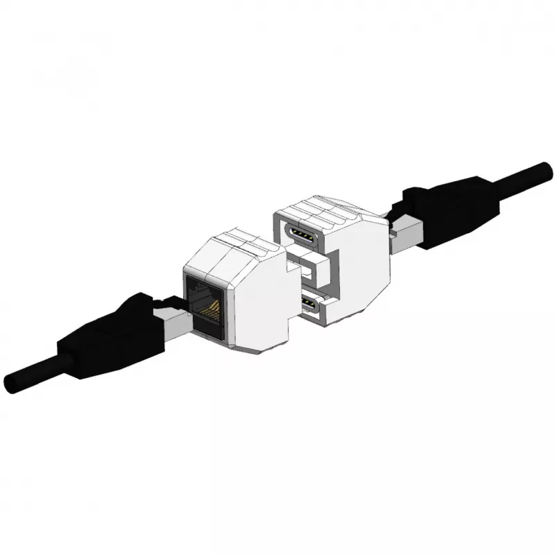 RJ45 ühendusmuhv ALLNET TP-TP CAT6A 8-kontaktiline magnetiline PoE-toega 10G