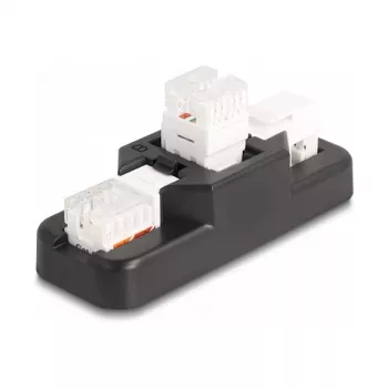 DeLOCK Keystone LSA Set RJ45 RJ11 Cat.6 must klõpsuga hoidik
