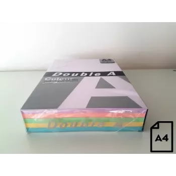 Värviline paber Double A, 80g, A4, 100 lehte, Vikerkaar 3, 5 värvi