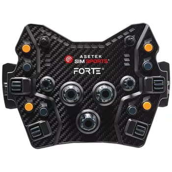 Nupukast Asetek SimSports Forte GT — kompaktne võistlusjuhtpaneel konfigureeritavate nuppude ja pöördanduritega