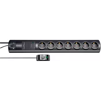 brennenstuhl Primera-Tec Comfort Switch Plus - Überspannungsschutz - Wechselstrom 250 V - 3500 Watt - Ausgangsbuchsen: 7 - 2,0m - Deutschland - Schwar