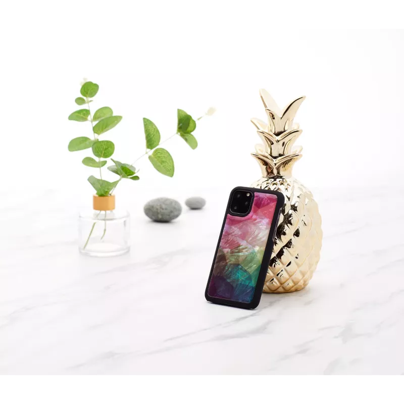 Kaitsev nutitelefoni ümbris iKins iPhone 11 Pro jaoks, vesilille disain, must