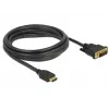 Video kaabli adapter DeLOCK 85655 3m HDMI tüüp A DVI Must