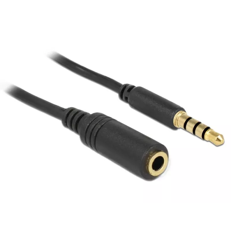 Helikaabel 3,5 mm isane-emane DeLOCK 84666 Must 1 m