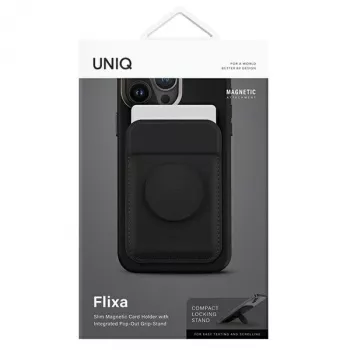 Magnetiline kaarditasku UniQ Flixa — MagSafe-ühilduv, must (jet Must)