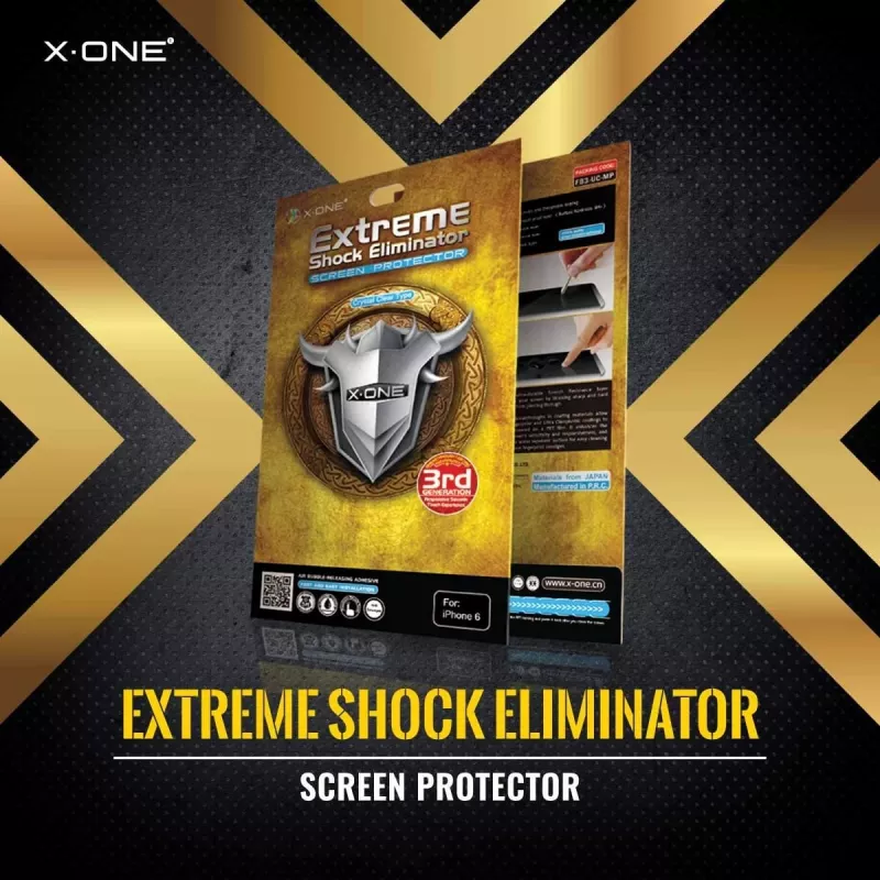 Ekraanikaitse X-ONE Extreme Shock Eliminator iPhone X-le — must, põrutuskindel, vastupidav