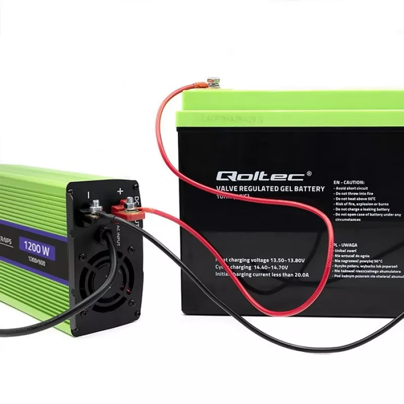 Autoinverter Qoltec Monolith 1200 W roheline 12 V