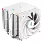 Õhkjahuti DeepCool AK620 Digital SE Valge — kahe 120 mm ventilaatoriga, 6 soojustoru, PWM, LGA 1700 tugi, sisseehitatud ekraan