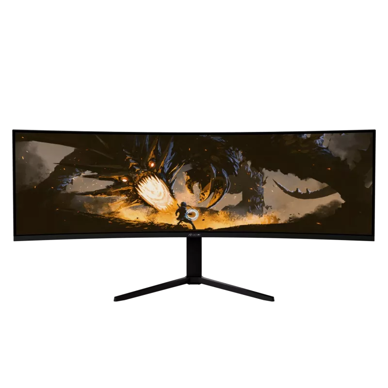 49-tolline kumer LED-kuvar Arozzi Nova — 5120 x 1440 Dual QHD, VA-paneel, 4 ms, USB-jaotur, VESA