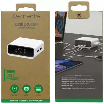 Laadimisjaam Deck 100W GaN 3xUSB-C +2xUSB