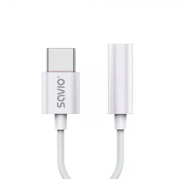 USB Type 3.1 C (M) – Jack 3.5mm (F) Audio adapter Valge SAVIO AK-51