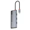 USB-C hubi Tellur TLL321061 koos PD 3.0 100W, HDMI väljundi ja 3× USB 3.0 pordiga