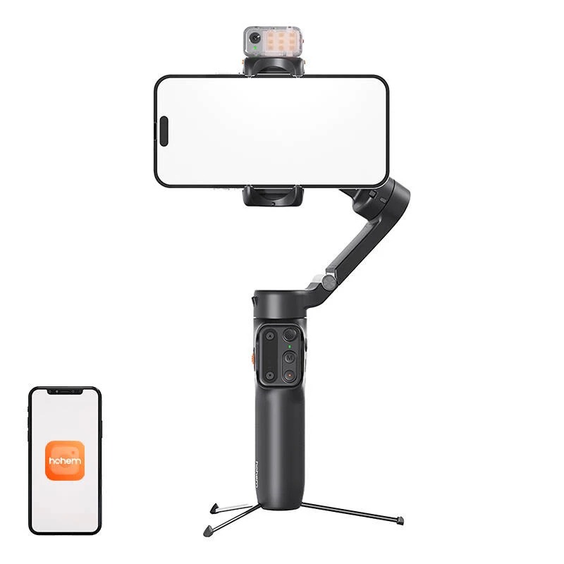 3-teljeline nutitelefoni gimbal Hohem iSteady V3 Kit — must, kerge, 3-teljeline stabiliseerimine
