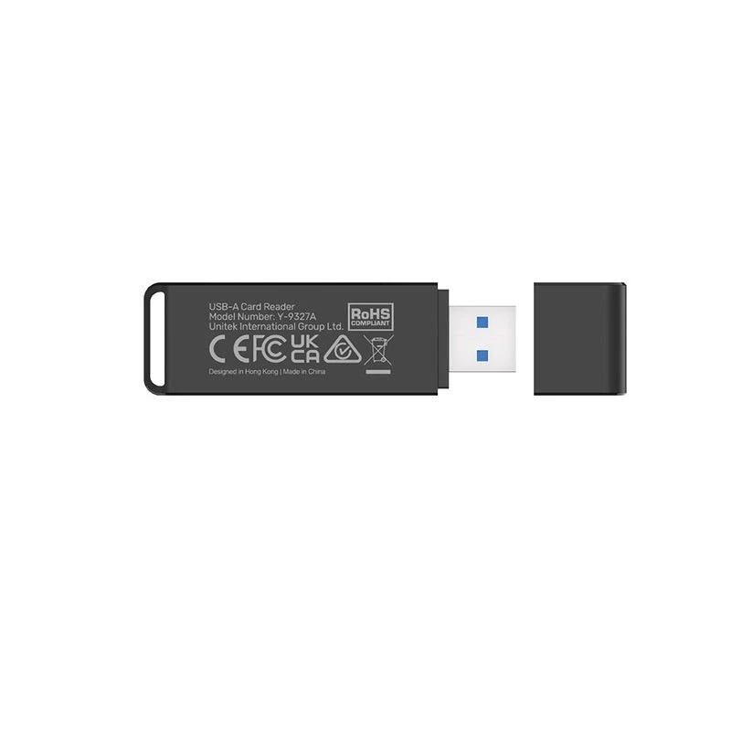 Kaardilugeja Unitek Y-9327A USB 3.2 Gen 1 Type-A — MicroSD/SD, 2 pesa, 5000 Mbit/s, must