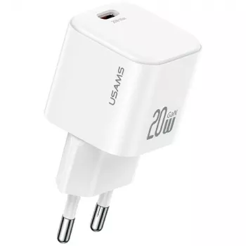 Laadija usams USA001627 20W 1×USB‑C koos USB‑C kaabliga — kiirlaadimisadapter telefonidele ja tahvlitele