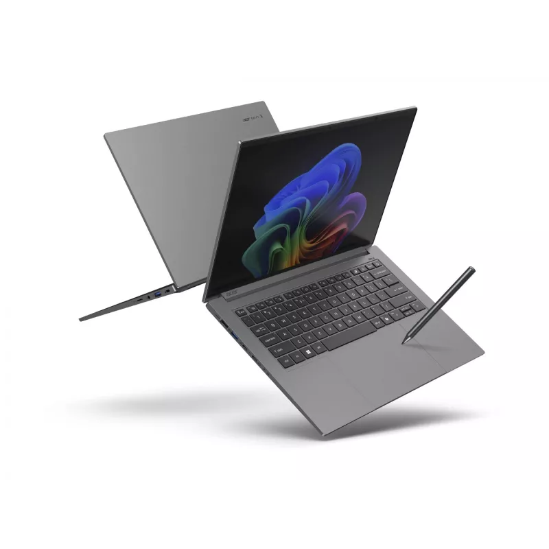 Sülearvuti Acer Swift X 14 AI SFX14-61G — AMD Ryzen AI 9 365 2 GHz, GeForce RTX 5070, 32 GB muutmälu, 1,024 TB NVMe SSD (2× QLC), 14,5-tolline 180° hing, Windows 11 Home