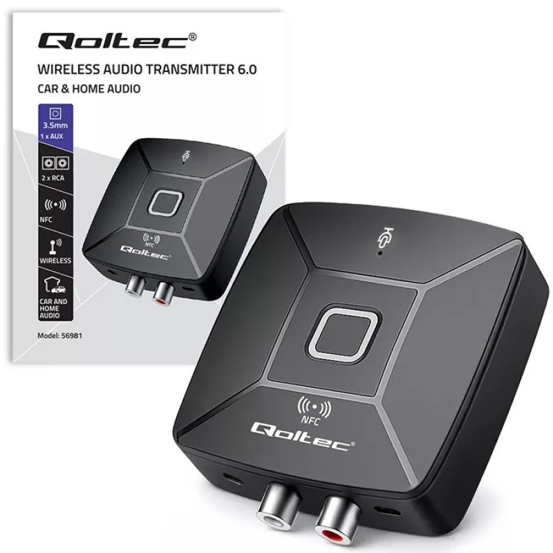 Juhtmevaba Audio HiFi saatja vastuvõtja QOLTEC mudel 56981 — Bluetooth/line-in helisild