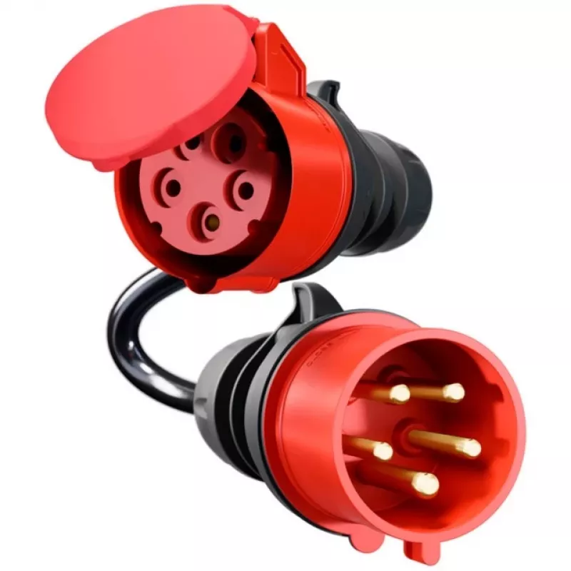 Adapter Gemini flex 11 kW jaoks, CEE Punane kolmefaasiline toide 16A > CEE Punane 32A (must, 30 cm)