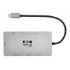 Eaton Tripp Lite USB-C dokk, kahe ekraaniga - 4K 60 Hz HDMI, USB 3.2 Gen 1, USB-A jaotur, GbE, mälukaart, 100W PD laadimine, hall - dokkimisjaam - USB-C - 2 x HDMI - 1GbE (U442-DOCK)