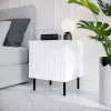Öölaud Cama Meble JUNGLE 53,5×40,5×44 cm valge matt, MDF ja puitlaastplaat, mustad jalad, komplekt 2 tk