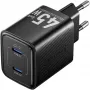 Vention FEFB0-EU 45W Indoor AC Fast Charger 2× USB-C — nutitelefonile, sülearvutile, tahvelarvutile, nutikellale, kõrvaklappidele (must)