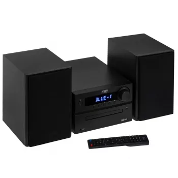 Mini Hi‑Fi stereosüsteem Adler AD 1917 — Bluetooth V5.3, CD/USB/MP3, 2×25W RMS, FM-tuuner, 4‑ribaline ekvalaiser, AUX, must