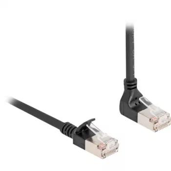 Delock - võrgukaabel - RJ-45 (M) ülespoole nurga all RJ-45 (M) sirgele - 2,0m - 4,5 mm - S/FTP - CAT 6a - varjestatud, halogeenivaba - must (80288)