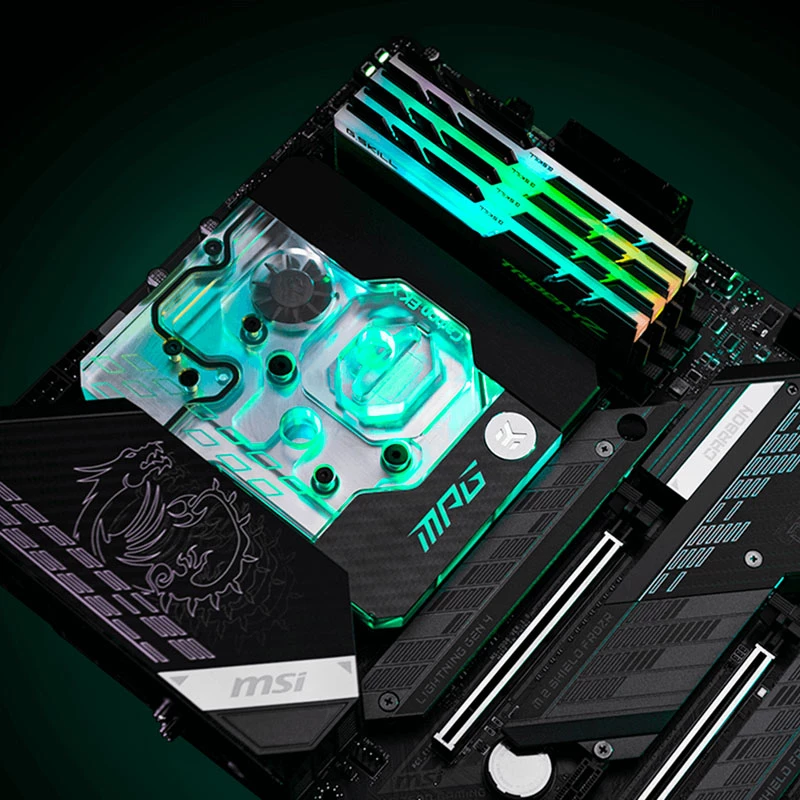 Water block EK Water Blocks akrüül messing must hõbedane