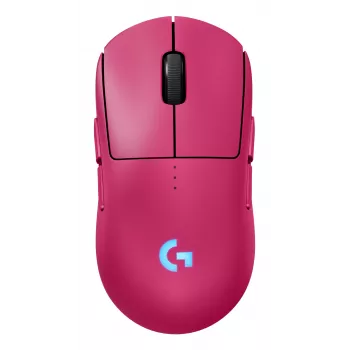 Logitech G PRO 2 - hiir - mängimiseks - parema- ja vasakukäeline - optiline - 8 nuppu - juhtmevaba, juhtmega - 2,4 GHz, USB - USB Logitech LIGHTSPEED vastuvõtja - roosa (910-007310)