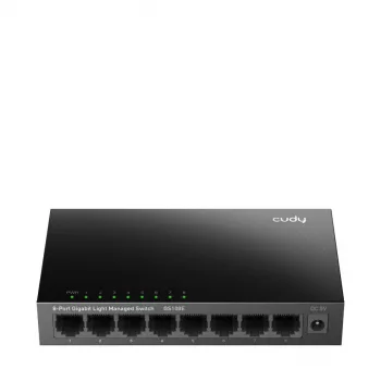 Hallatav kommutaator Cudy GS108E 8-pordiline Gigabit Ethernet, 8x 10/100/1000 Mbit/s, metallkorpus, 16 Gbit/s kommuteerimine, IGMP ja DHCP pealtkuulamine