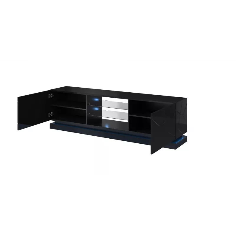 Cama TV-kapp QIU 200 MDF must läikiv/must läikiv