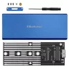 SSD-korpus QOLTEC 51832 — väline M.2 SATA, USB 3.0, kuni 2 TB, sinine, toetab 30 mm draive, 4 pesa