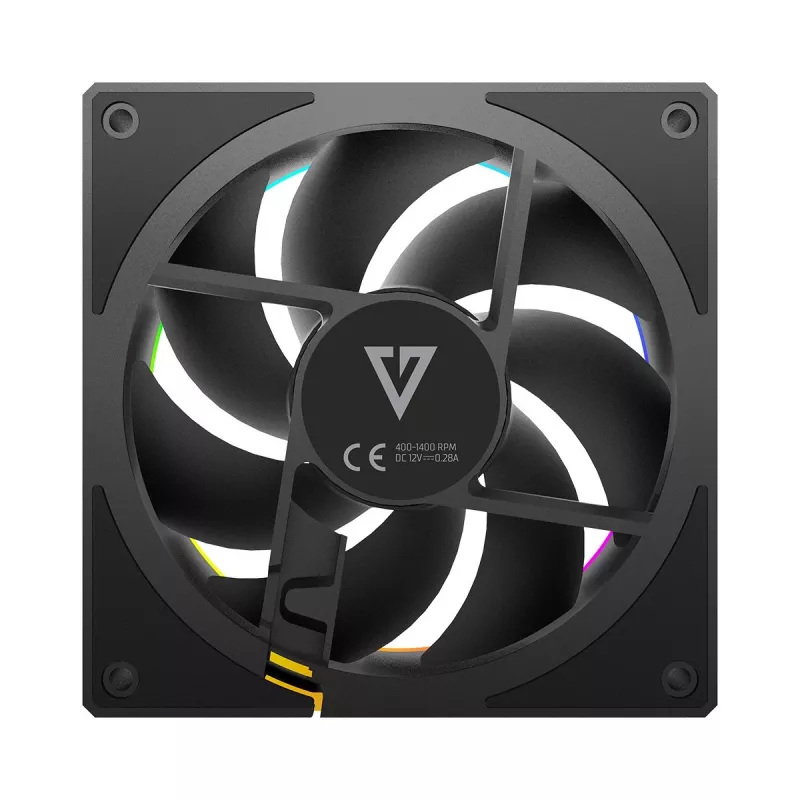 Korpuse ventilaator MODECOM VOLCANO LOOP 120 ARGB Reverse Fan Must 120 mm PWM 400–1400 RPM ARGB päis