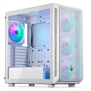 Endorfy Arx 700 ARGB PC-korpus, Midi-Torn, ATX, karastatud klaas - koos 4x 140-mm-ARGB-ventilaatoriga, valge (EY2A017)