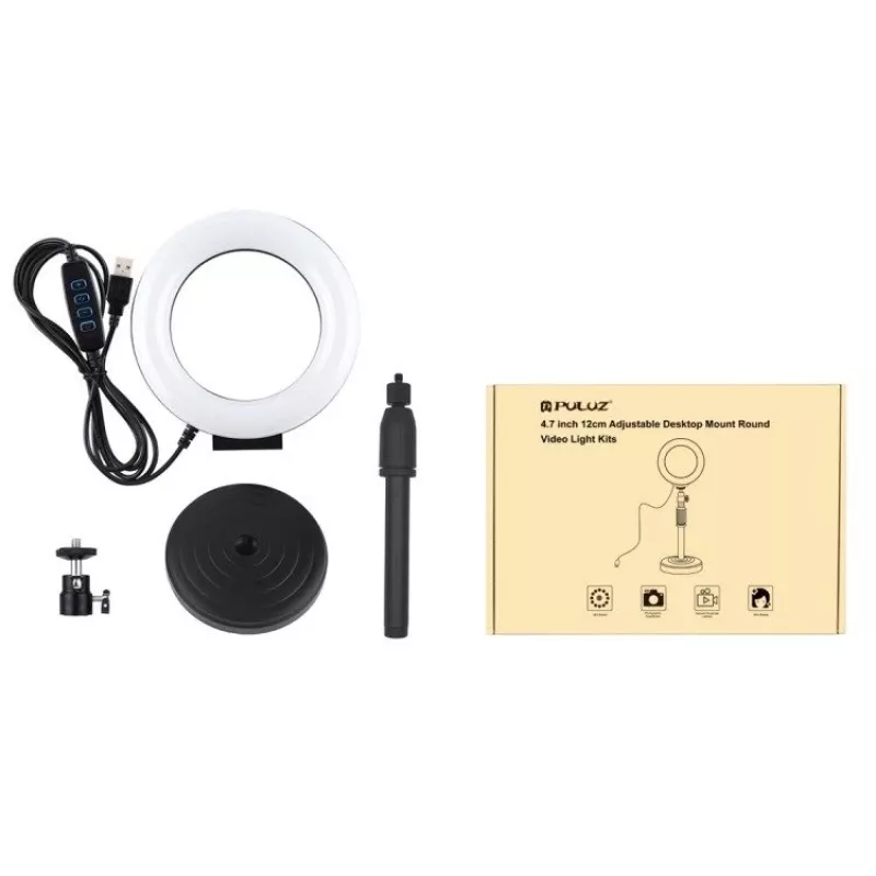 Ring-LED-lamp Puluz reguleeritava alusega PU391
