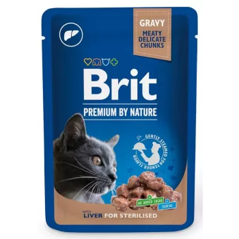 Märg kassitoit Brit Premium Maksa Steriliseeritud pasteet 100 g — steriliseeritud täiskasvanud kassidele, 82% niiskust, 8,5% valku
