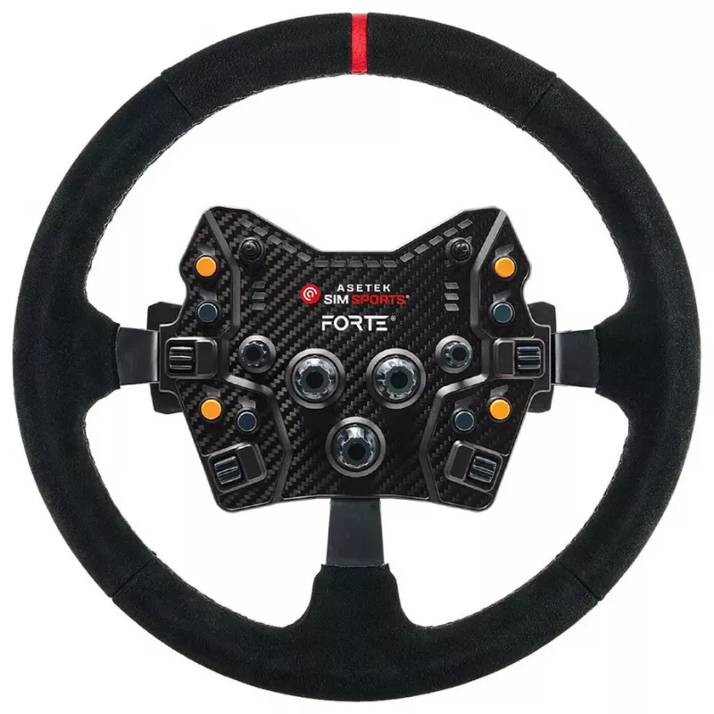Asetek SimSports Lenkradkranz, dished, 340 mm - must, seemisnahk