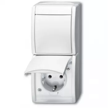 Pistikupesa Busch-Jaeger 2601/6/20 EW-54 CEE 7/3 2P+E 16A 250V IP44 Valge