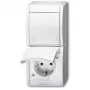 Pistikupesa Busch-Jaeger 2601/6/20 EW-54 CEE 7/3 2P+E 16A 250V IP44 Valge