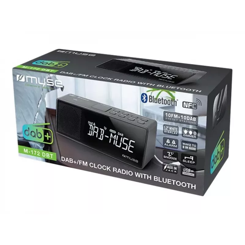 Muse M-172 DBT kaasaskantav DAB+/FM RDS raadio, must