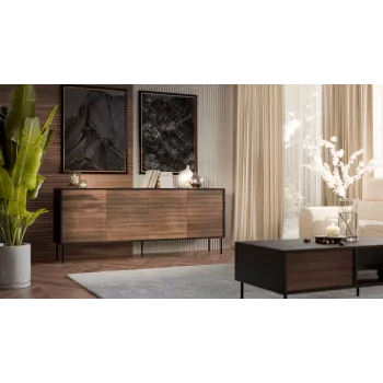 Cama 4D CORTINA kummut 200x40x81 must/pähkel