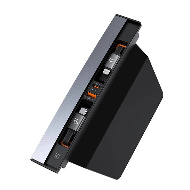 Hub Baseus T-Space USB-C–Lightning kaablitega Tesla autodele (must)