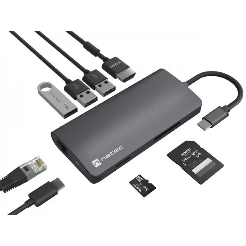 Dokkimisjaam NATEC NMP-2162 USB 3.2 Gen 1 USB-C Hall Juhtmega