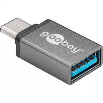 Wentronic Goobay USB-C™-adapter – USB 3.0 A-pesa, hall – ühenduseks USB-C™ ja USB-A seadmete vahel (56621)