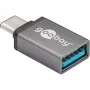 Wentronic Goobay USB-C™-adapter – USB 3.0 A-pesa, hall – ühenduseks USB-C™ ja USB-A seadmete vahel (56621)