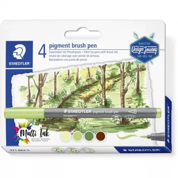 Staedtler pigment brush pen 371 viltpliiats kollane 1 tk