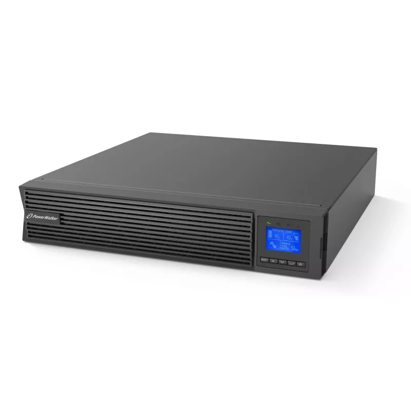 Katkematu toiteallikas PowerWalker VFI 1000 ICR IoT, online-topeltmuundus, 1 kVA / 1000 W, 8x C13 pistikupesa, LCD, rack/torn 2U, must